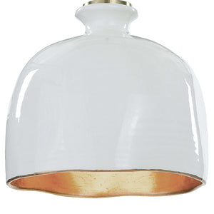Regina Andrew Ceramic Pendant with Gold Leaf Interior – White