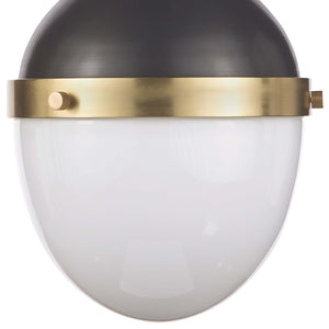 Regina Andrew Small Two-Tone Egg Shaped Pendant – Blackened Brass