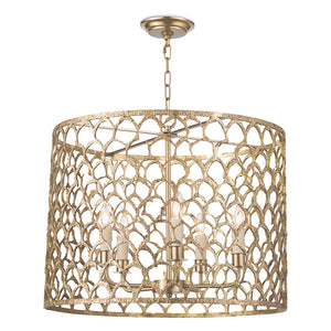 Regina Andrew Open Lattice Drum Chandelier – Brass