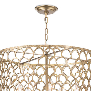 Regina Andrew Open Lattice Drum Chandelier – Brass