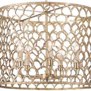 Regina Andrew Open Lattice Drum Chandelier – Brass