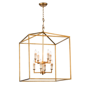 Southern Living 8-Bulb Lantern Pendant – Blackened Iron