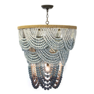 Coastal Living Draped Wooden Beads Ombre Chandelier