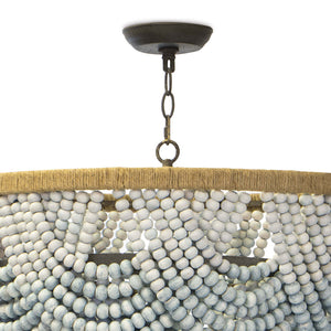 Coastal Living Draped Wooden Beads Ombre Chandelier