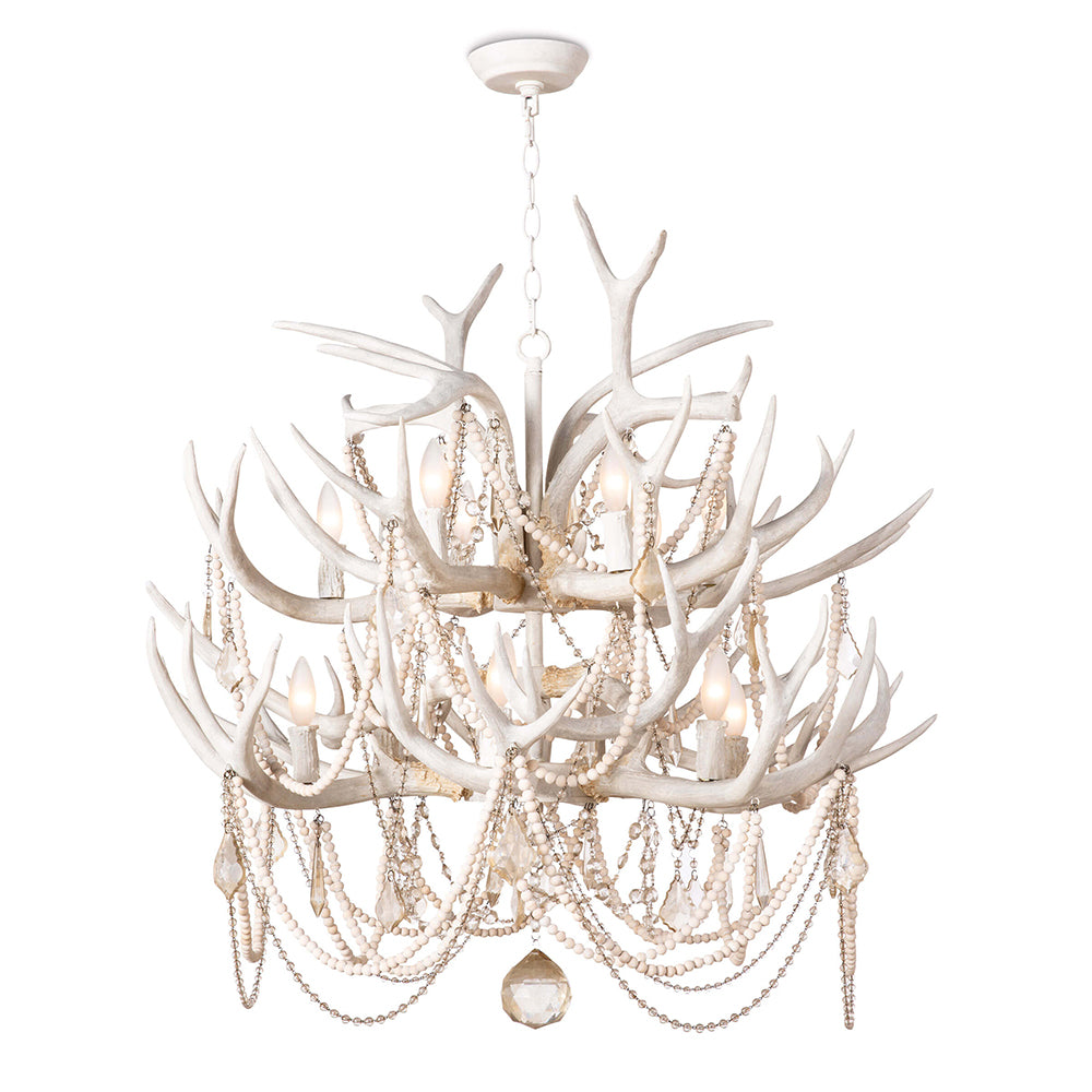 Regina Andrew Antler & Draped Crystals Chandelier