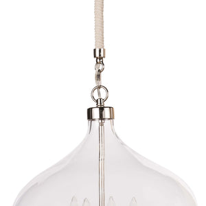 Coastal Living Gourd Shaped Pendant with Rope Accent – Polished Nickel