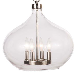 Coastal Living Gourd Shaped Pendant with Rope Accent – Polished Nickel