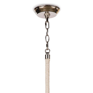 Coastal Living Gourd Shaped Pendant with Rope Accent – Polished Nickel