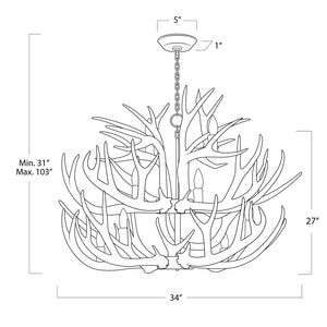 Southern Living Small Waylon Antler Chandelier