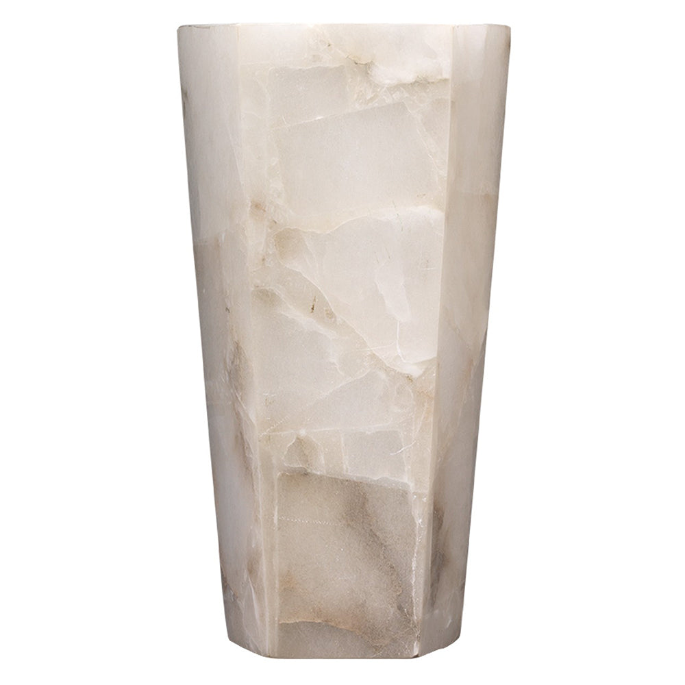 Tall Alabaster Hexagon Wall Sconce