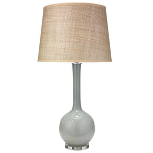 Bulb Vase Table Lamp with Large Open Cone Shade – Pale Blue