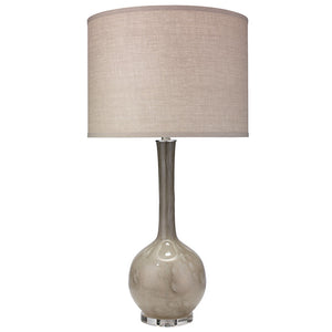 Bulb Vase Table Lamp with Large Drum Shade – Taupe