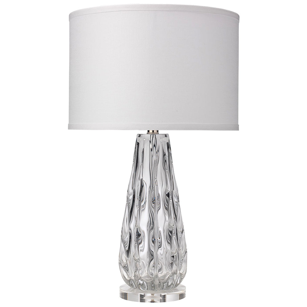 Glass Ribbons Teardrop Table Lamp with Drum Shade