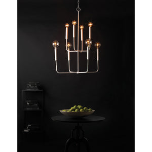 2-Tier White Gesso Chandelier
