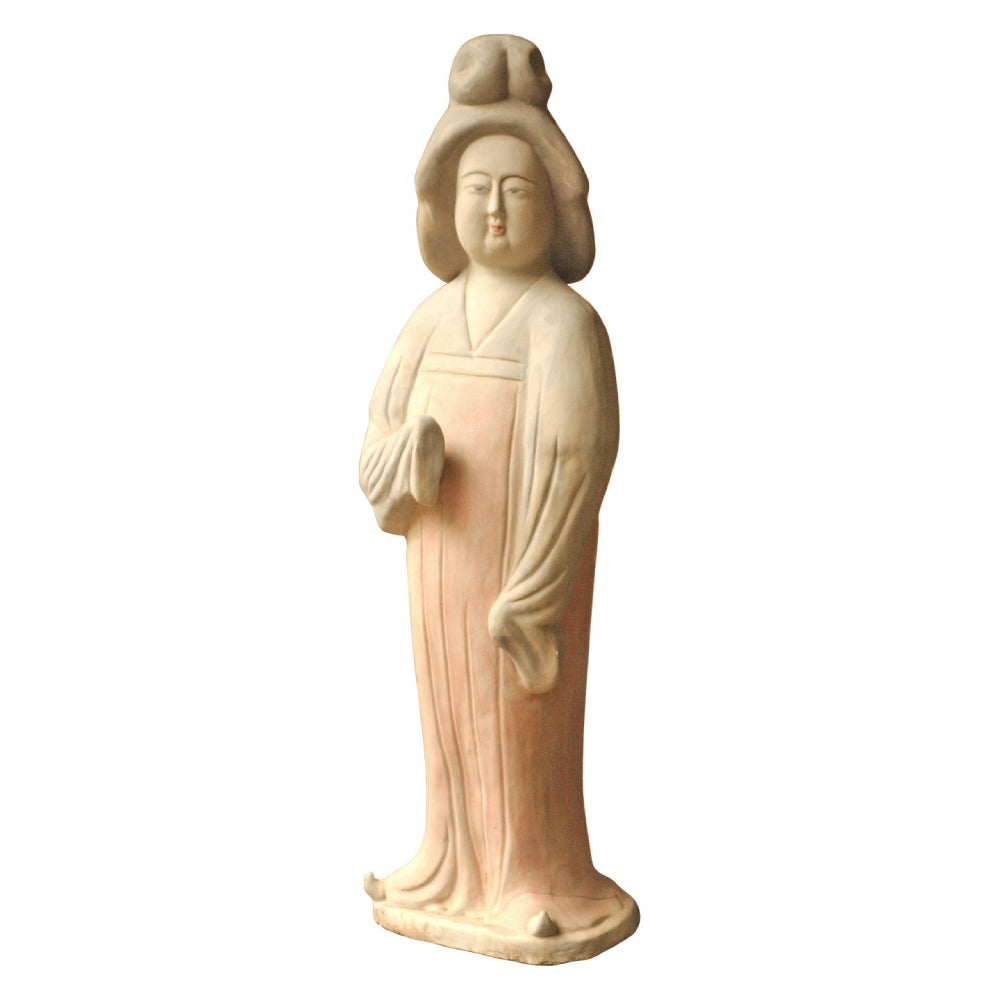 Decorative Ceramic Tang Court Lady Sculpture – Buff