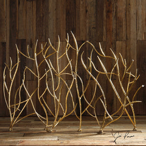Decorative Gold Leaf Iron Branches Sculpture
