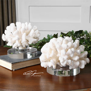 Off-White Coral Sculpture - Set of 2