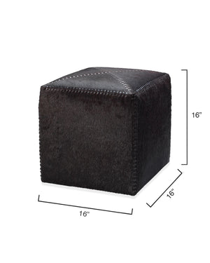 Small Rustic Ottoman – Espresso Hide