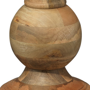 Budapest Floor Lamp in Natural Wood with Extra Large Open Cone Shade in Natural Linen