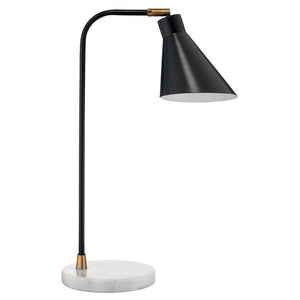 Black Metal Task Lamp with Marble Base