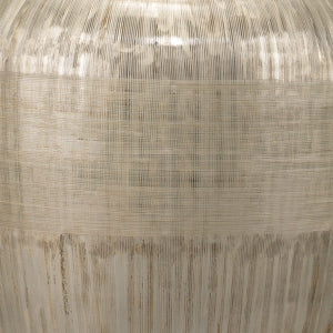 Etched Mercury Glass Table Lamp with Linen Drum Shade