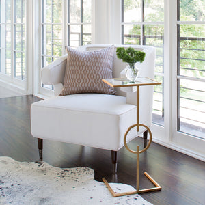 Worlds Away Georgia Cigar Table with Mirror Top – Gold Leaf