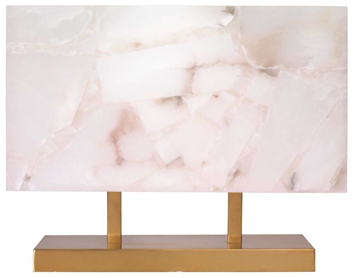 Ghost Horizon Table Lamp in Alabaster & Antique Brass