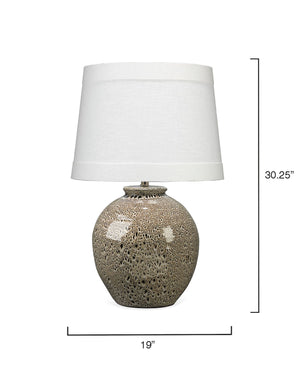 Vagabond Table Lamp in Brown Reactive Glaze Ceramic