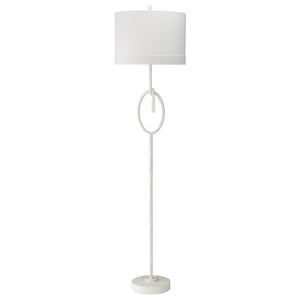 Floating Knot Gesso Floor Lamp with Oval Linen Shade