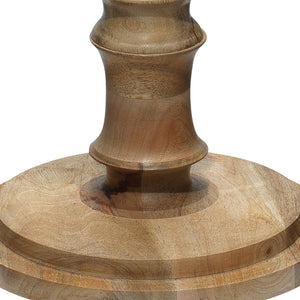 Turned Mango Wood Floor Lamp with Grasscloth Shade