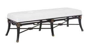Scarlett Black Muslin Bench - Black/Gold Leaf