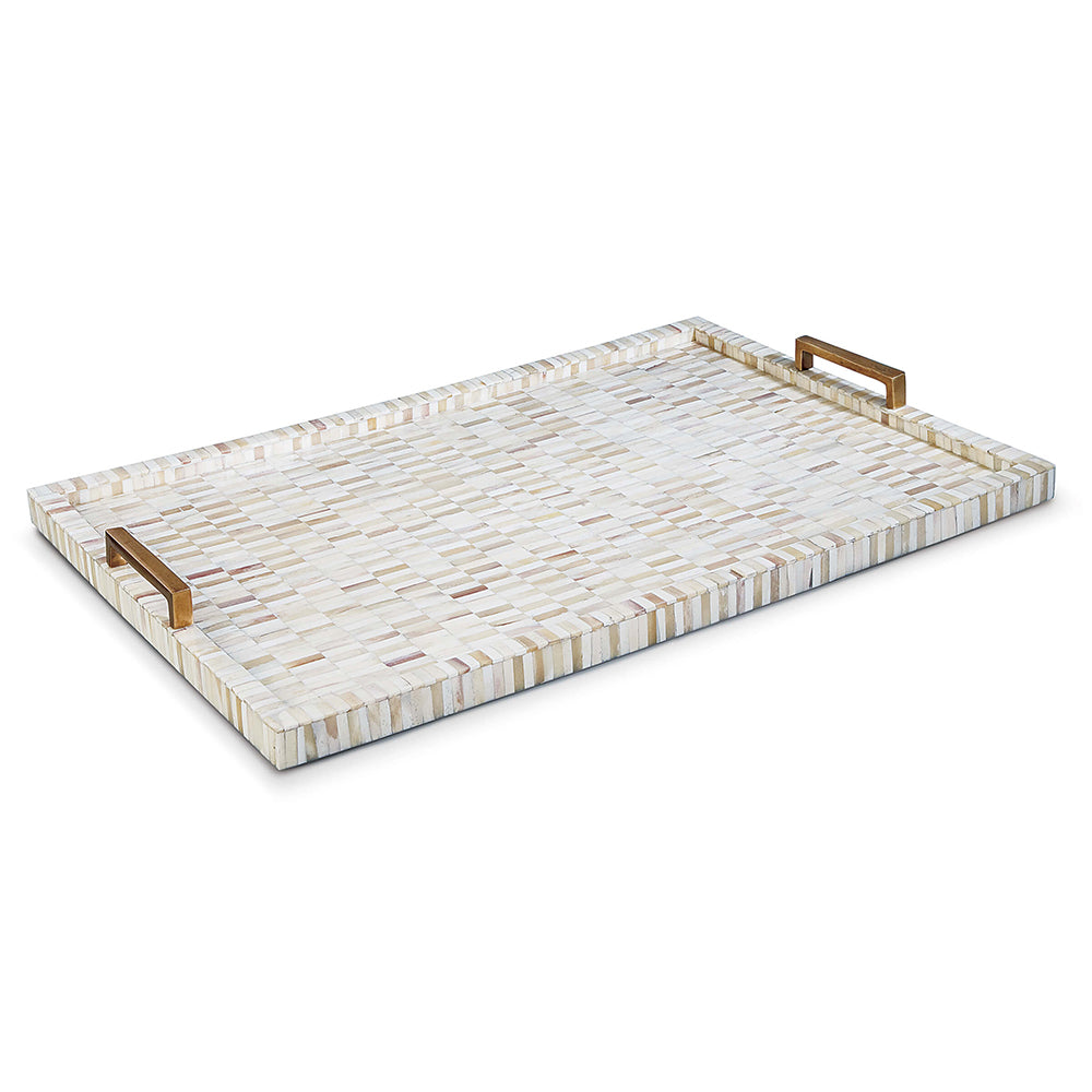 Regina Andrew Multi-Tone Bone Tray with Brass Handles