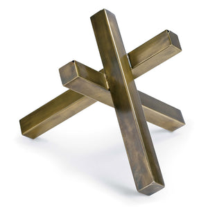 Regina Andrew Intersecting Bars Modern Sculpture – Brass