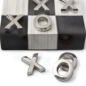 Regina Andrew Bone Tic Tac Toe Board with Metal Pieces - Polished Nickel