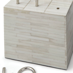 Regina Andrew Bone Tic Tac Toe Cube with Metal Pieces - White Bone