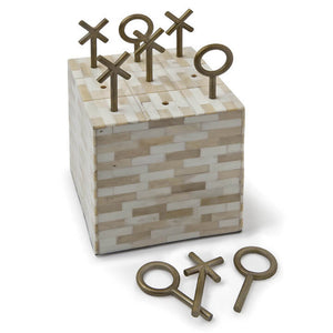 Regina Andrew Tic Tac Toe Cube with Metal Pieces - Multi-Tone Bone