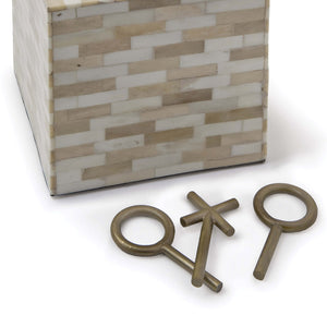 Regina Andrew Tic Tac Toe Cube with Metal Pieces - Multi-Tone Bone