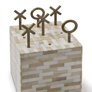 Regina Andrew Tic Tac Toe Cube with Metal Pieces - Multi-Tone Bone