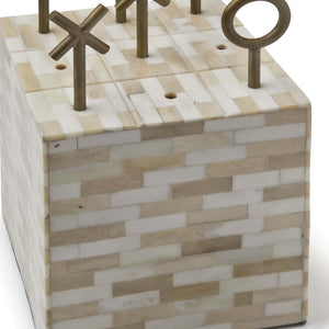 Regina Andrew Tic Tac Toe Cube with Metal Pieces - Multi-Tone Bone