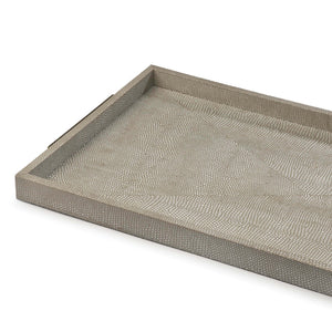 Regina Andrew Rectangle Faux Shagreen Tray - Ivory Grey Python