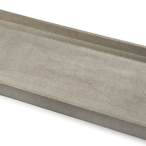 Regina Andrew Rectangle Faux Shagreen Tray - Ivory Grey Python