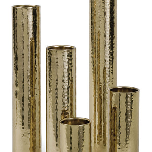 Regina Andrew Set of 5 Hammered Metal Bud Vases – Polished Brass
