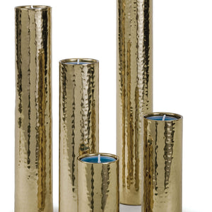 Regina Andrew Set of 5 Hammered Metal Bud Vases – Polished Brass