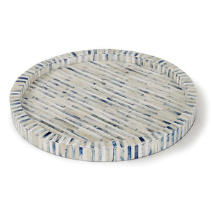 Regina Andrew Round 2-Color Bone Tray - Natural & Indigo