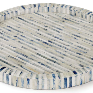 Regina Andrew Round 2-Color Bone Tray - Natural & Indigo