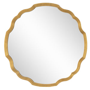 Distressed Gold Leaf Round Chippendale Mirror