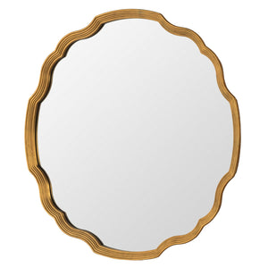 Distressed Gold Leaf Round Chippendale Mirror