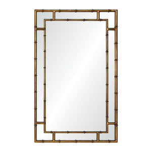 Oversized Faux Bamboo Mirror - Gold Leaf