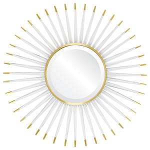 Acrylic Sunburst Mirror – Brass Accents