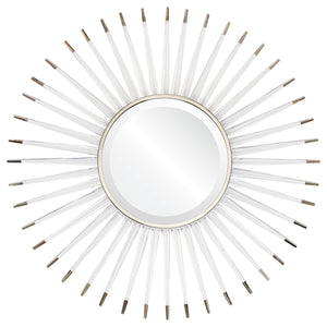 Acrylic Sunburst Mirror – Silver Accents